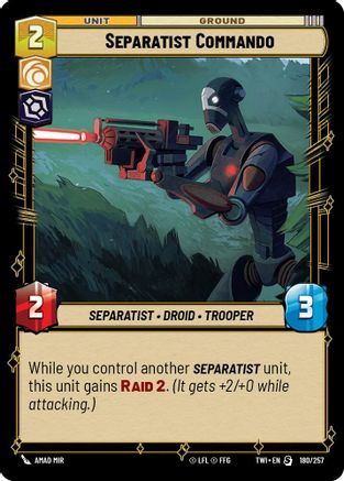 Separatist Commando (180/257) (180/257) [Twilight of the Republic] - Fantasy Flight Games - Card Brawlers | Quebec | Canada |