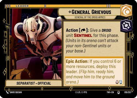 General Grievous - General of the Droid Armies (015/257) (015/257) [Twilight of the Republic] - Fantasy Flight Games - Card Brawlers | Quebec | Canada |
