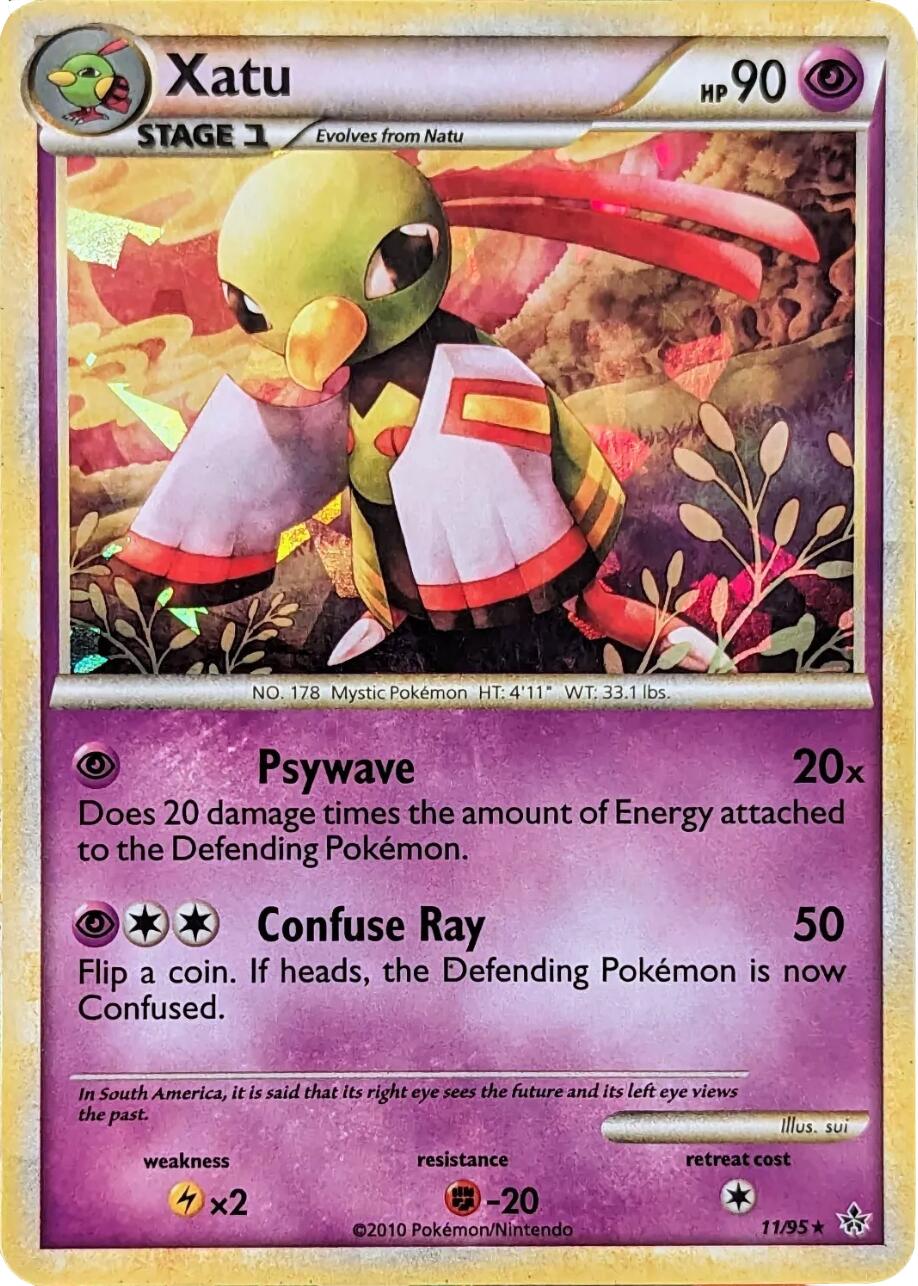 Xatu (11/95) (Cracked Ice Holo) [HeartGold & SoulSilver: Unleashed] - Pokémon - Card Brawlers | Quebec | Canada |