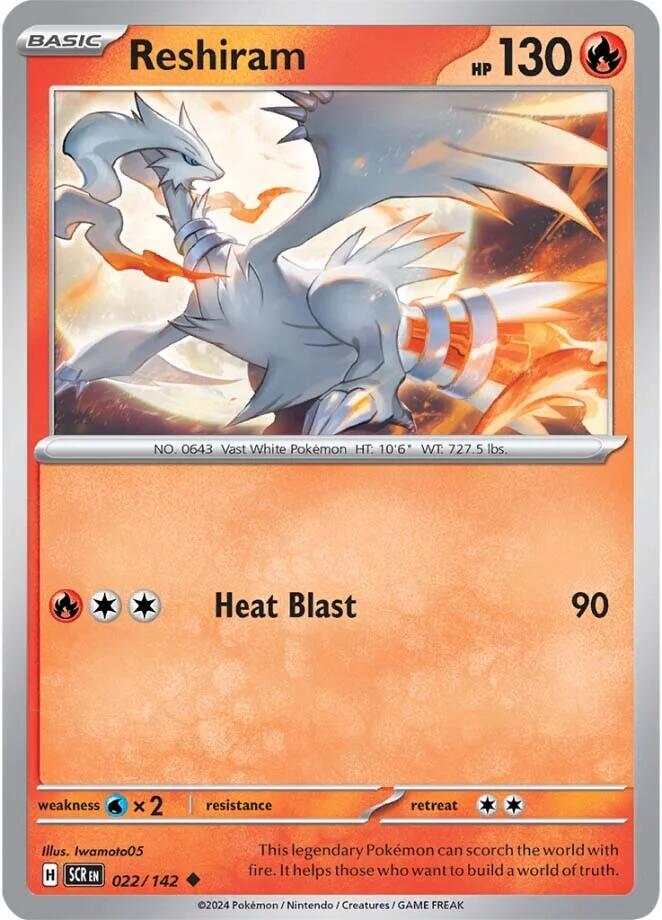 Reshiram (022/142) [Scarlet & Violet: Stellar Crown] - Pokémon - Card Brawlers | Quebec | Canada |