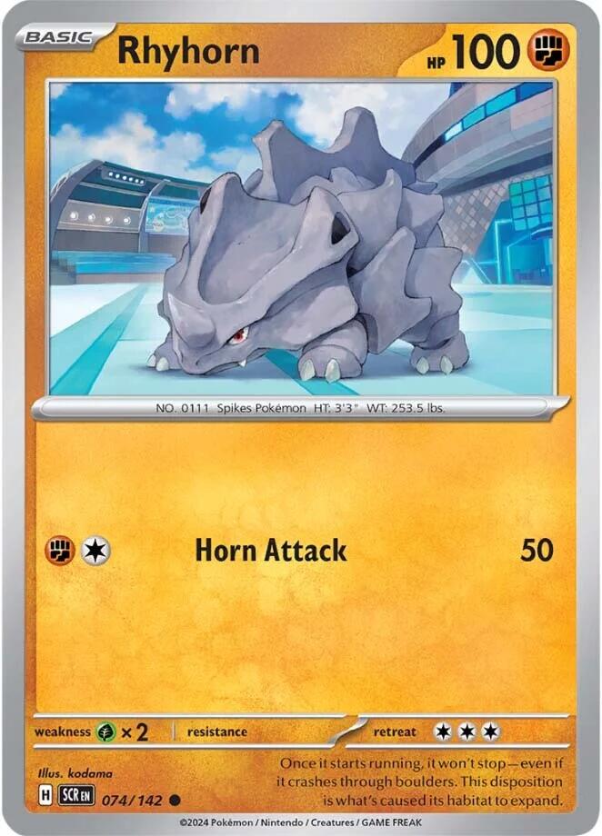 Rhyhorn (074/142) [Scarlet & Violet: Stellar Crown] - Pokémon - Card Brawlers | Quebec | Canada |