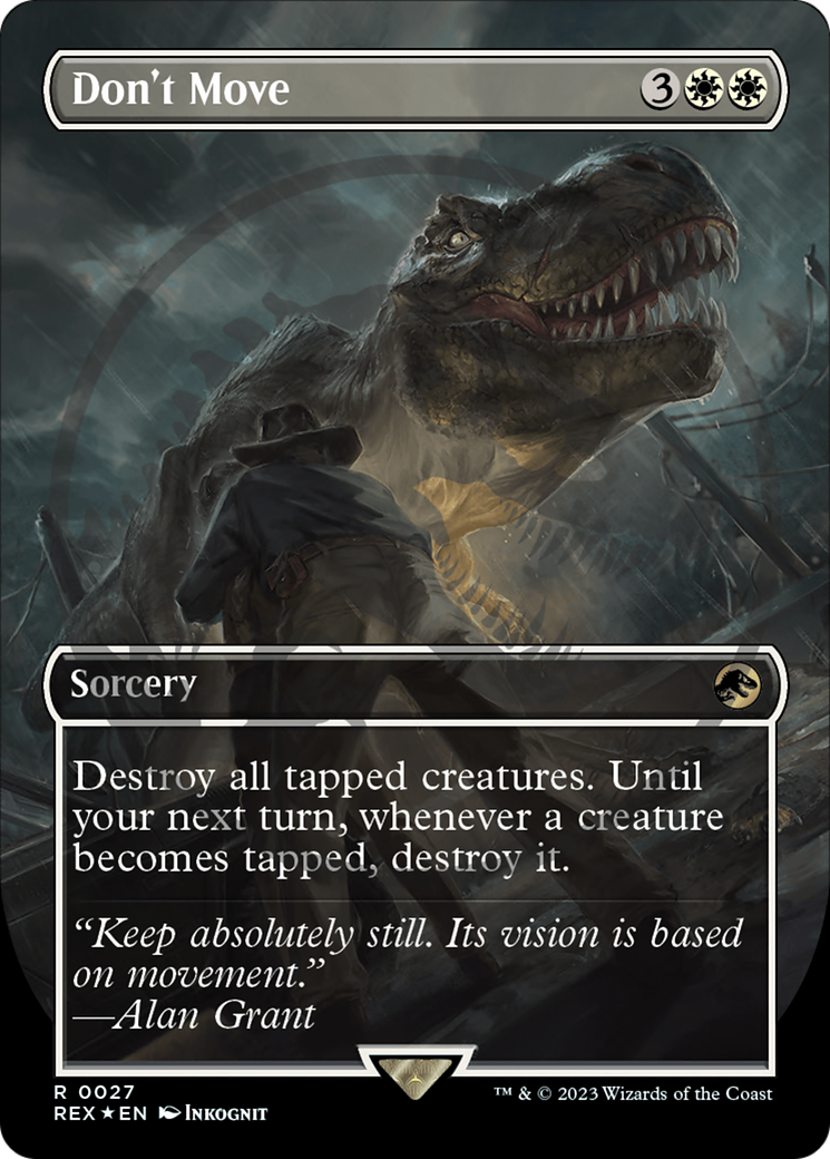 Don't Move (Emblem) (Borderless) [Jurassic World Collection Tokens] - Magic: The Gathering - Card Brawlers | Quebec | Canada |