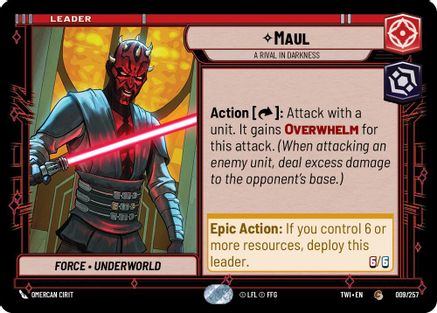 Maul - A Rival in Darkness (009/257) (009/257) [Twilight of the Republic] - Fantasy Flight Games - Card Brawlers | Quebec | Canada |