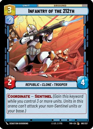Infantry of the 212th (061/257) (061/257) [Twilight of the Republic] - Fantasy Flight Games - Card Brawlers | Quebec | Canada |