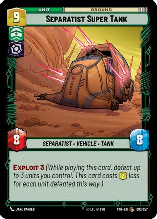 Separatist Super Tank (087/257) (087/257) [Twilight of the Republic] - Fantasy Flight Games - Card Brawlers | Quebec | Canada |