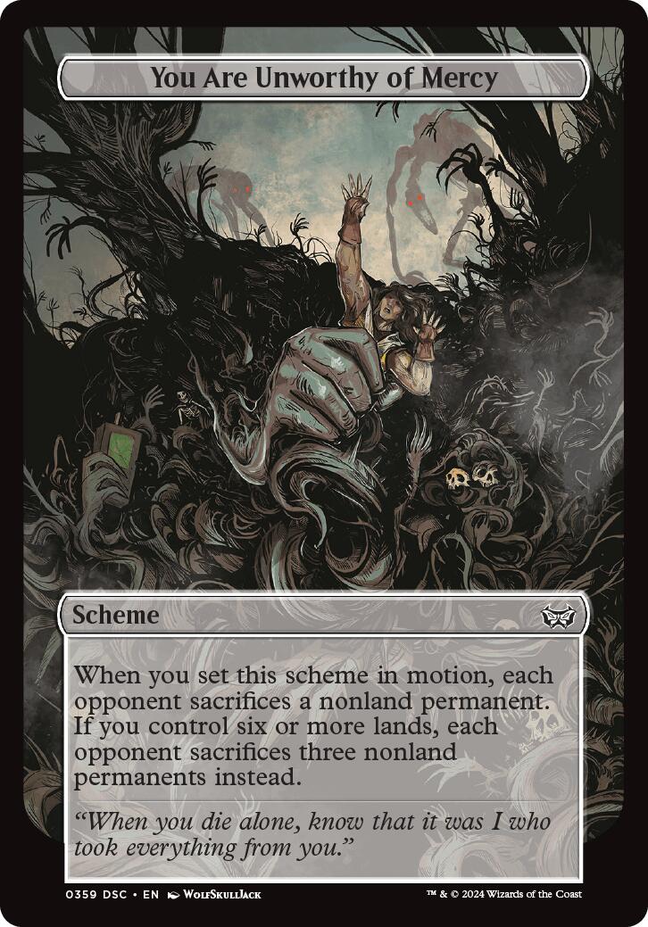 You Are Unworthy of Mercy (Full Art) [Duskmourn: Archenemy] - Magic: The Gathering - Card Brawlers | Quebec | Canada |