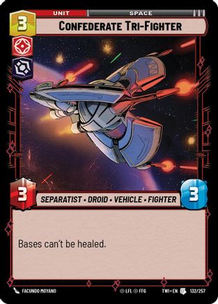 Confederate Tri-Fighter (132/257) (132/257) [Twilight of the Republic] - Fantasy Flight Games - Card Brawlers | Quebec | Canada |