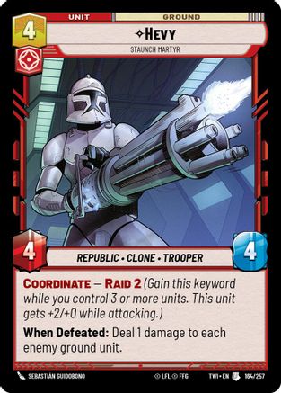 Hevy - Staunch Martyr (164/257) (164/257) [Twilight of the Republic] - Fantasy Flight Games - Card Brawlers | Quebec | Canada |