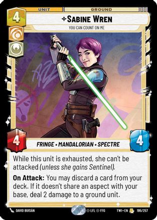 Sabine Wren - You Can Count On Me (195/257) (195/257) [Twilight of the Republic] - Fantasy Flight Games - Card Brawlers | Quebec | Canada |