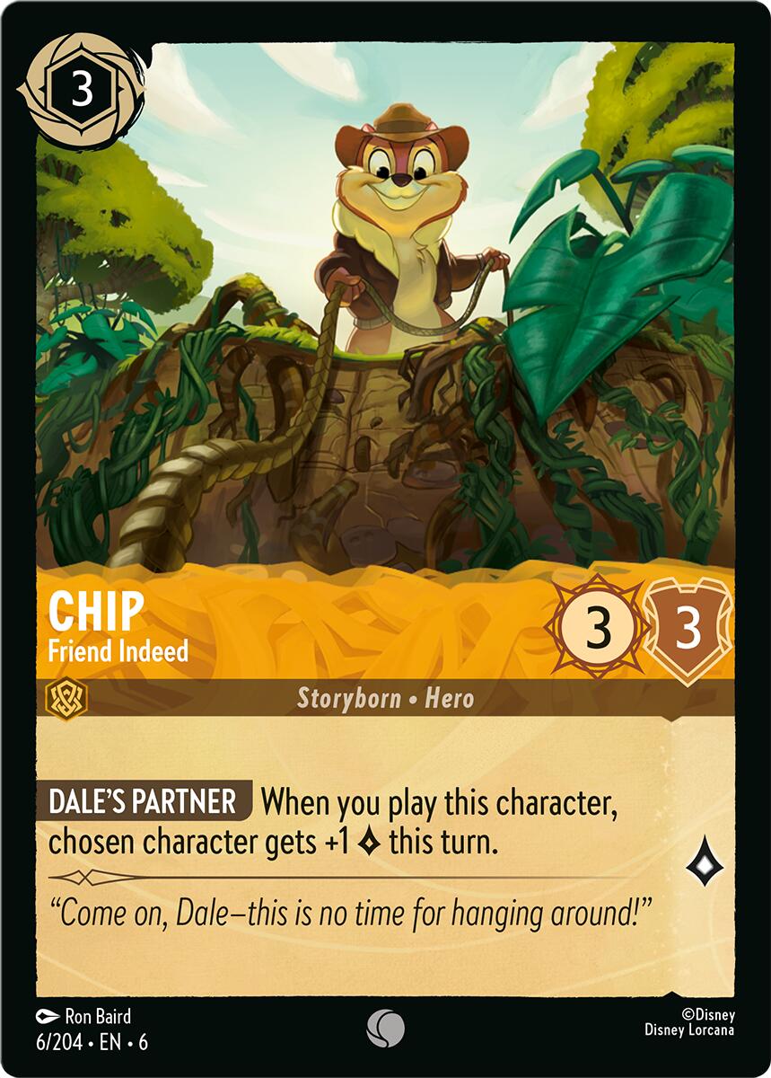 Chip - Friend Indeed (6/204) [Azurite Sea] - Disney - Card Brawlers | Quebec | Canada |