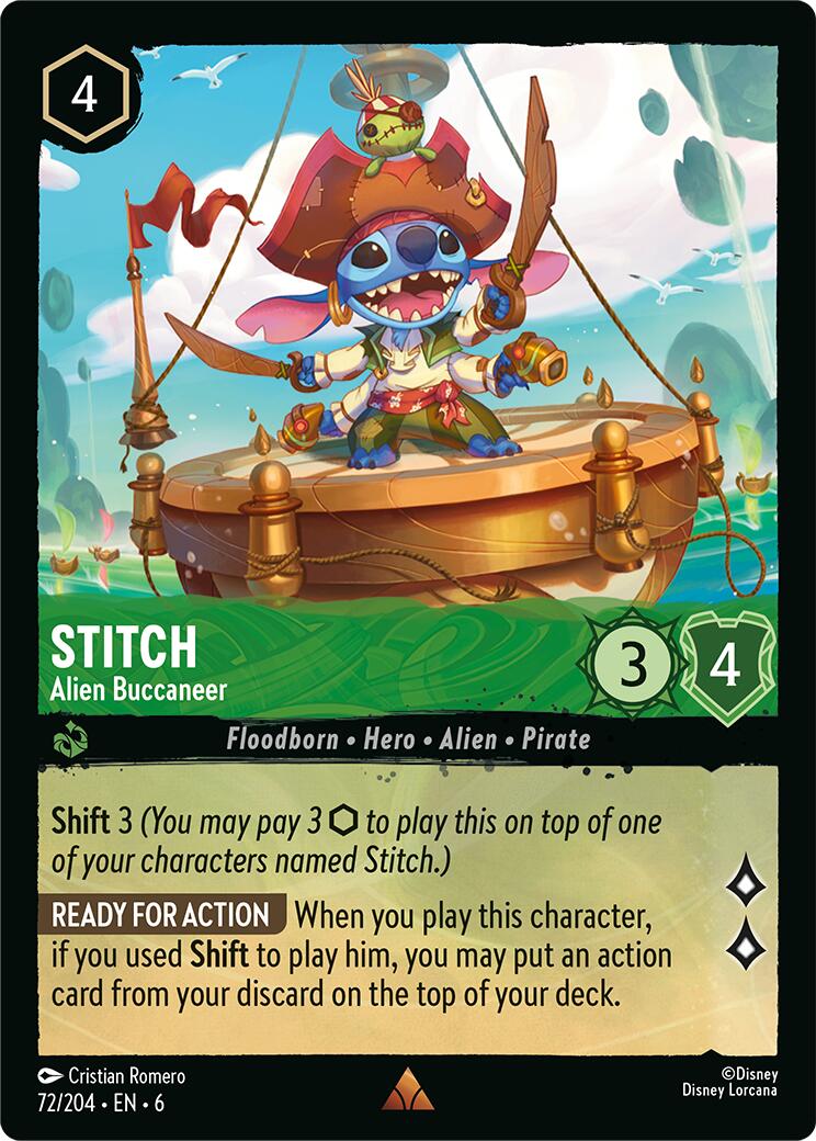 Stitch - Alien Buccaneer (72/204) [Azurite Sea] - Disney - Card Brawlers | Quebec | Canada |