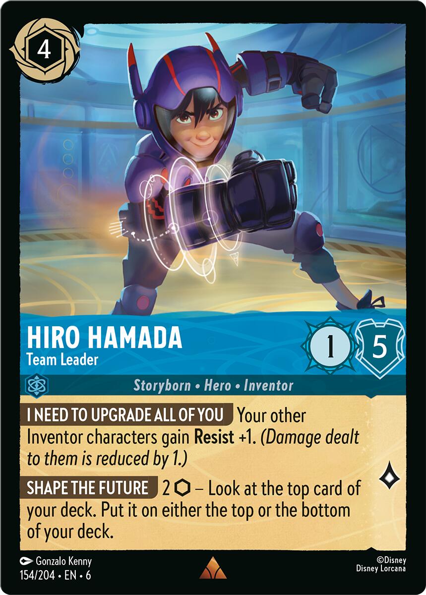 Hiro Hamada - Team Leader (154/204) [Azurite Sea] - Disney - Card Brawlers | Quebec | Canada |