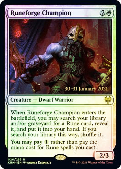 Runeforge Champion [Kaldheim Prerelease Promos] - Magic: The Gathering - Card Brawlers | Quebec | Canada |