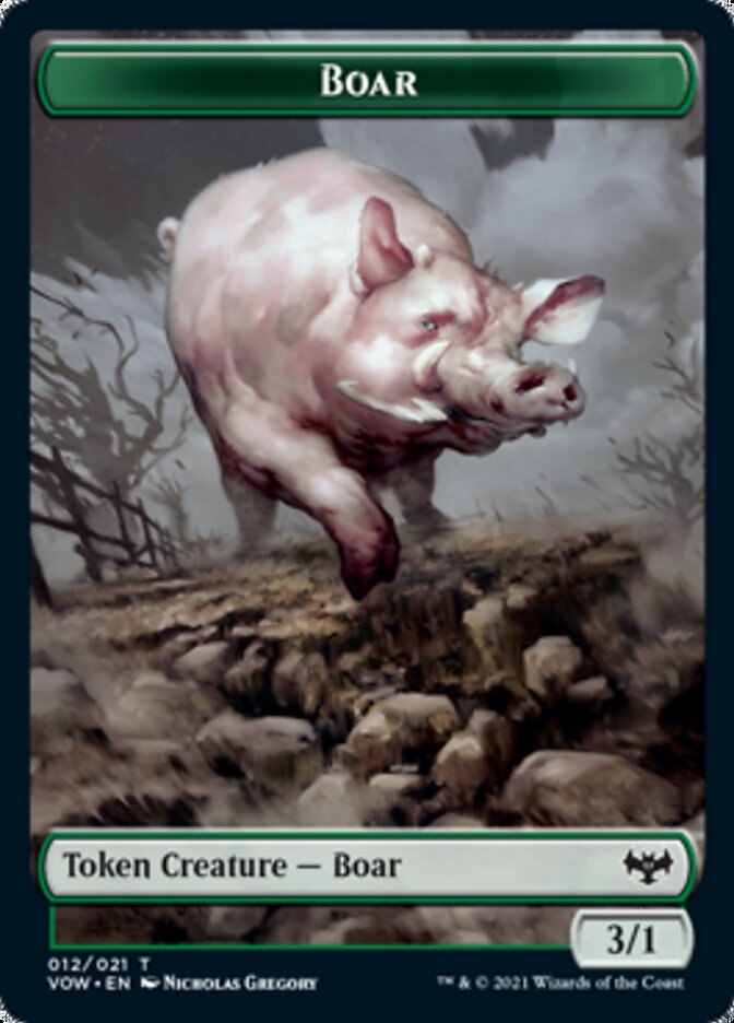 Human (001) // Boar Double-Sided Token [Innistrad: Crimson Vow Tokens] - Magic: The Gathering - Card Brawlers | Quebec | Canada |