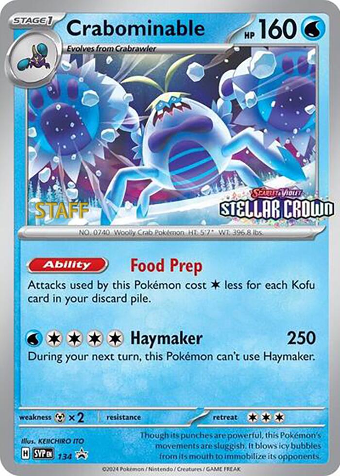 Crabominable (134/142) (Staff Promo) [Scarlet & Violet: Black Star Promos] - Pokémon - Card Brawlers | Quebec | Canada |