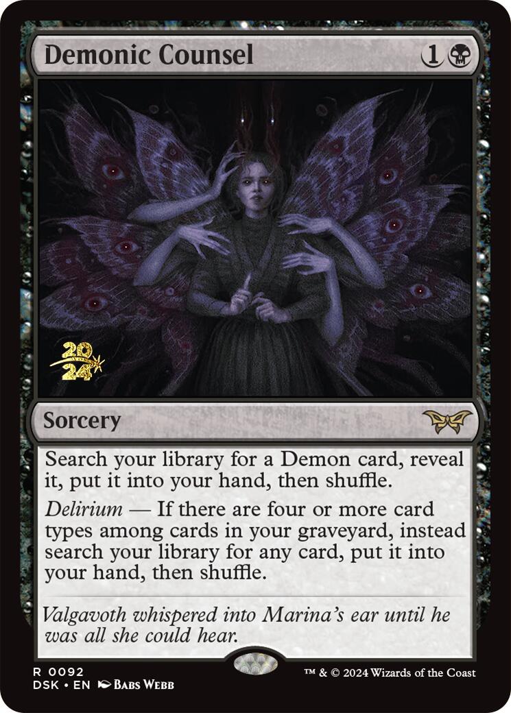 Demonic Counsel [Duskmourn: House of Horror Prerelease Promos] - Magic: The Gathering - Card Brawlers | Quebec | Canada |