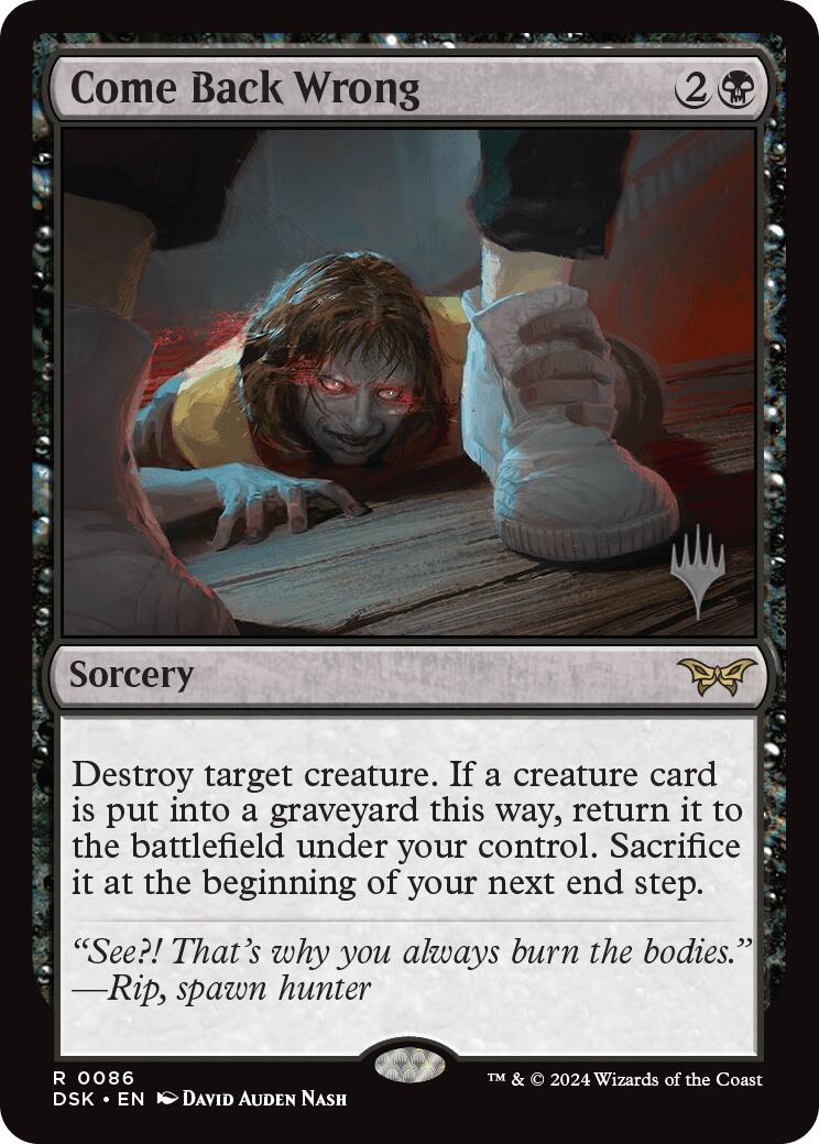 Come Back Wrong (0086) (Promo Pack) [Duskmourn: House of Horror Promos] - Magic: The Gathering - Card Brawlers | Quebec | Canada |