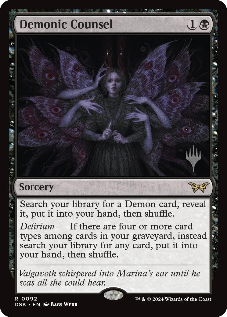 Demonic Counsel (Promo Pack) [Duskmourn: House of Horror Promos] - Magic: The Gathering - Card Brawlers | Quebec | Canada |