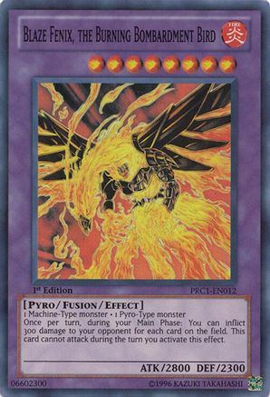 Blaze Fenix, the Burning Bombardment Bird [PRC1-EN012] Super Rare - Yu-Gi-Oh! - Card Brawlers | Quebec | Canada |
