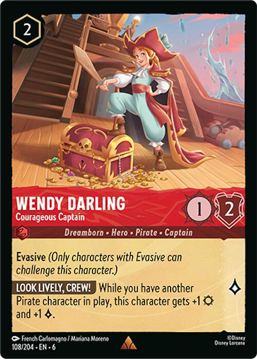 Wendy Darling - Courageous Captain (108/204) [Azurite Sea] - Disney - Card Brawlers | Quebec | Canada |
