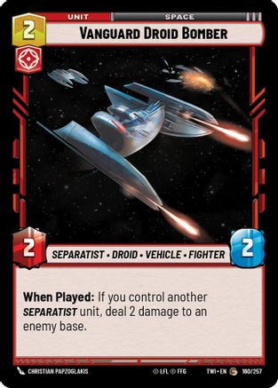 Vanguard Droid Bomber (160/257) (160/257) [Twilight of the Republic] - Fantasy Flight Games - Card Brawlers | Quebec | Canada |