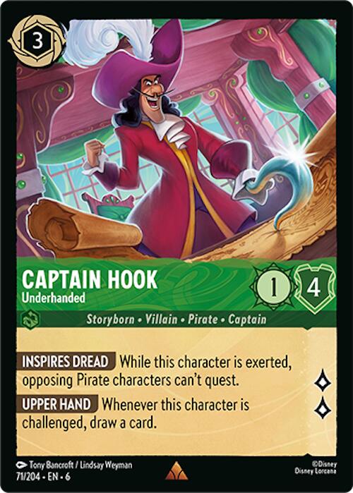 Captain Hook - Underhanded (71/204) [Azurite Sea] - Disney - Card Brawlers | Quebec | Canada |