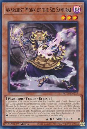 Anarchist Monk of the Six Samurai [ROTA-EN019] Common - Yu-Gi-Oh! - Card Brawlers | Quebec | Canada |