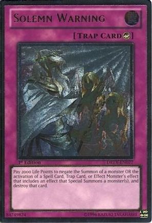 Solemn Warning [DREV-EN077] Ultimate Rare - Yu-Gi-Oh! - Card Brawlers | Quebec | Canada |