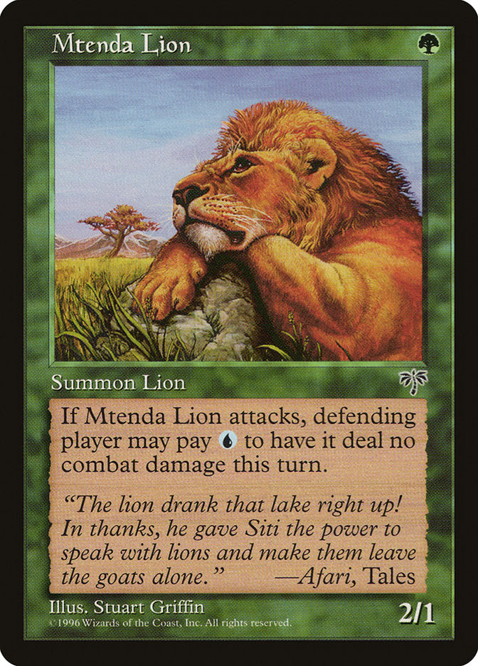 Mtenda Lion [Mirage] - Magic: The Gathering - Card Brawlers | Quebec | Canada |