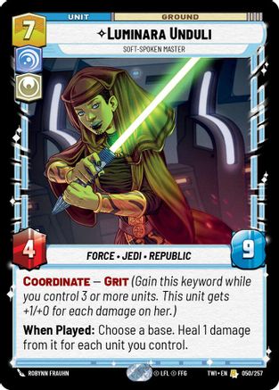 Luminara Unduli - Soft-Spoken Master (050/257) (050/257) [Twilight of the Republic] - Fantasy Flight Games - Card Brawlers | Quebec | Canada |