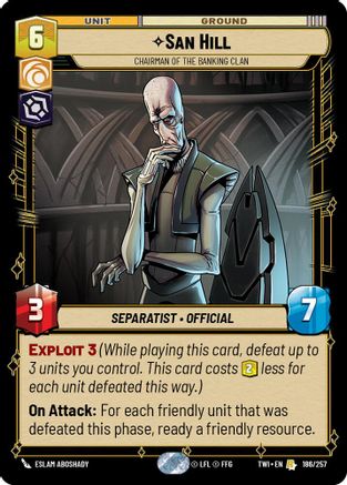 San Hill - Chairman of the Banking Clan (186/257) (186/257) [Twilight of the Republic] - Fantasy Flight Games - Card Brawlers | Quebec | Canada |