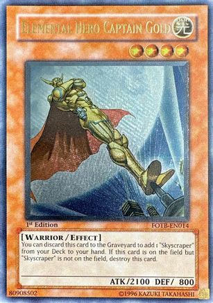 Elemental Hero Captain Gold [FOTB-EN014] Ultimate Rare - Yu-Gi-Oh! - Card Brawlers | Quebec | Canada |
