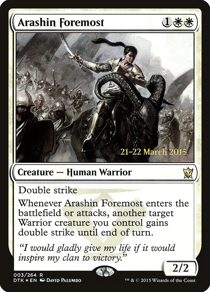 Arashin Foremost [Dragons of Tarkir Prerelease Promos] - Magic: The Gathering - Card Brawlers | Quebec | Canada |