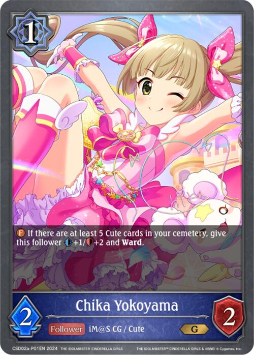Chika Yokoyama (CSD02a-P01EN) [THE IDOLM@STER CINDERELLA GIRLS] - Bushiroad - Card Brawlers | Quebec | Canada |