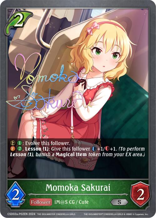 Momoka Sakurai (CSD02a-P02EN) [THE IDOLM@STER CINDERELLA GIRLS] - Bushiroad - Card Brawlers | Quebec | Canada |