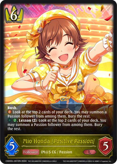 Mio Honda [Positive Passion] (CSD02c-001EN) [THE IDOLM@STER CINDERELLA GIRLS] - Bushiroad - Card Brawlers | Quebec | Canada |