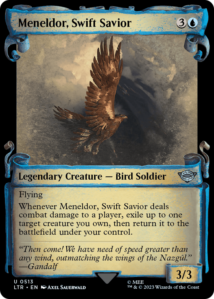 Meneldor, Swift Savior [The Lord of the Rings: Tales of Middle-Earth Showcase Scrolls] - Magic: The Gathering - Card Brawlers | Quebec | Canada |