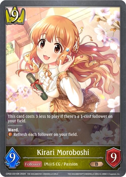 Kirari Moroboshi (CP02-031EN) [THE IDOLM@STER CINDERELLA GIRLS] - Bushiroad - Card Brawlers | Quebec | Canada |