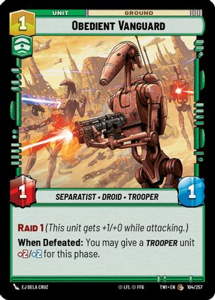 Obedient Vanguard (104/257) (104/257) [Twilight of the Republic] - Fantasy Flight Games - Card Brawlers | Quebec | Canada |