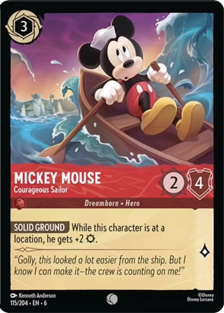 Mickey Mouse - Courageous Sailor (115/204) [Azurite Sea] - Disney - Card Brawlers | Quebec | Canada |