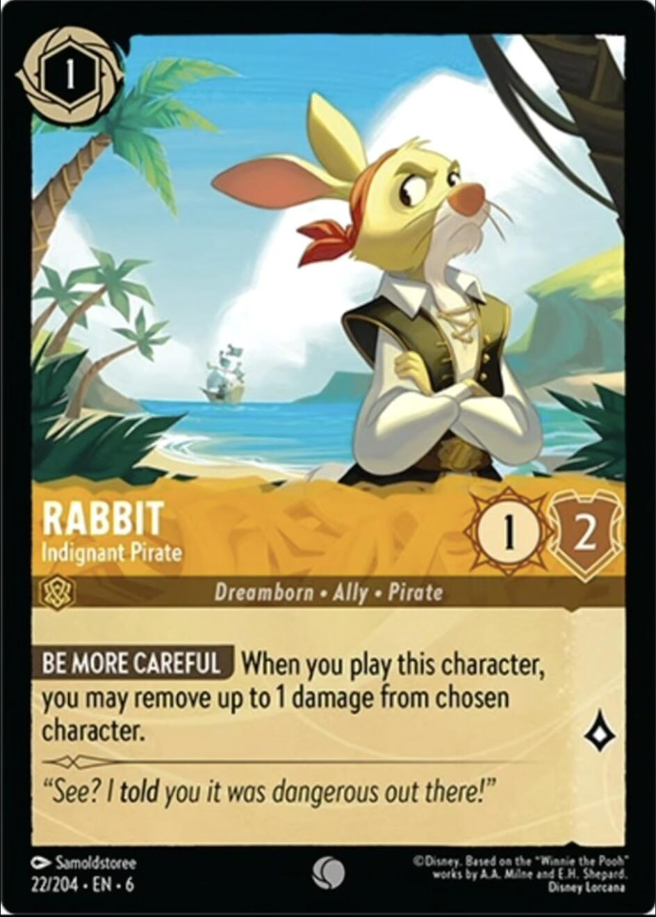 Rabbit - Indignant Pirate (22/204) [Azurite Sea] - Disney - Card Brawlers | Quebec | Canada |