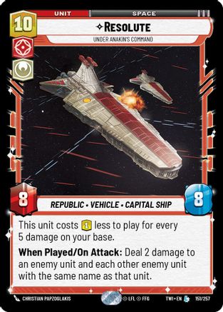 Resolute - Under Anakin's Command (151/257) (151/257) [Twilight of the Republic] - Fantasy Flight Games - Card Brawlers | Quebec | Canada |