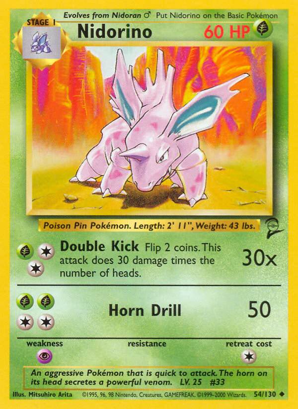 Nidorino (54/130) [Base Set 2] - Pokémon - Card Brawlers | Quebec | Canada |