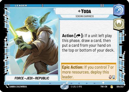 Yoda - Sensing Darkness (004/257) (004/257) [Twilight of the Republic] - Fantasy Flight Games - Card Brawlers | Quebec | Canada |
