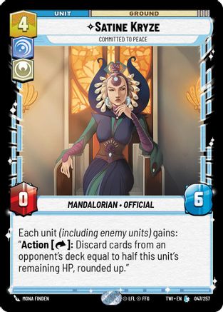Satine Kryze - Committed to Peace (047/257) (047/257) [Twilight of the Republic] - Fantasy Flight Games - Card Brawlers | Quebec | Canada |