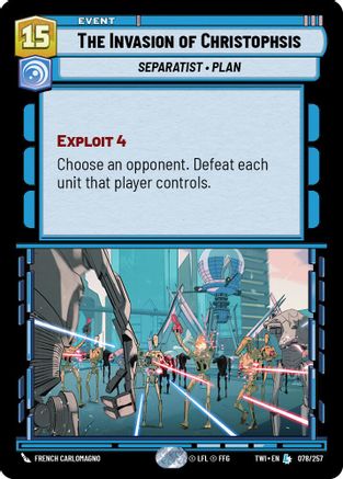 The Invasion of Christophsis (078/257) (078/257) [Twilight of the Republic] - Fantasy Flight Games - Card Brawlers | Quebec | Canada |