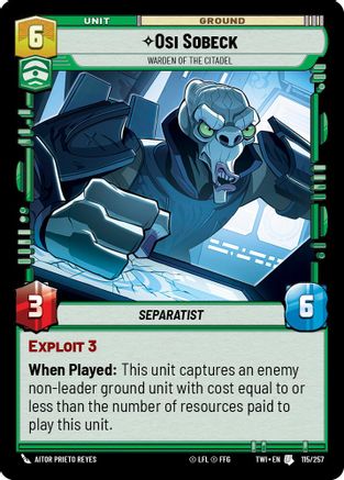 Osi Sobeck - Warden of the Citadel (115/257) (115/257) [Twilight of the Republic] - Fantasy Flight Games - Card Brawlers | Quebec | Canada |