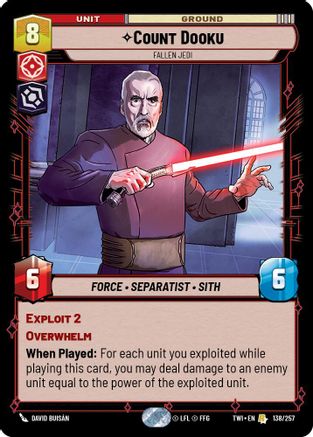 Count Dooku - Fallen Jedi (138/257) (138/257) [Twilight of the Republic] - Fantasy Flight Games - Card Brawlers | Quebec | Canada |
