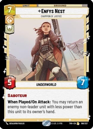 Enfys Nest - Champion of Justice (198/257) (198/257) [Twilight of the Republic] - Fantasy Flight Games - Card Brawlers | Quebec | Canada |