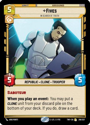Fives - In Search of Truth (216/257) (216/257) [Twilight of the Republic] - Fantasy Flight Games - Card Brawlers | Quebec | Canada |